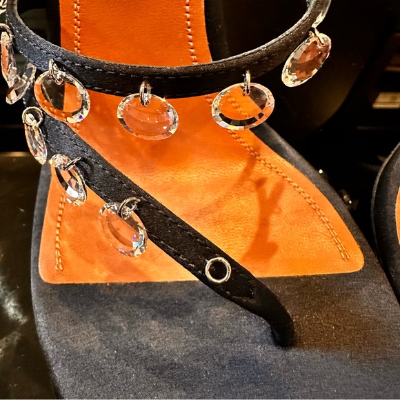 Amina Muaddi Tina Crystal Charm Sandal | SLIGHTLY USED - Picture 5 of 9